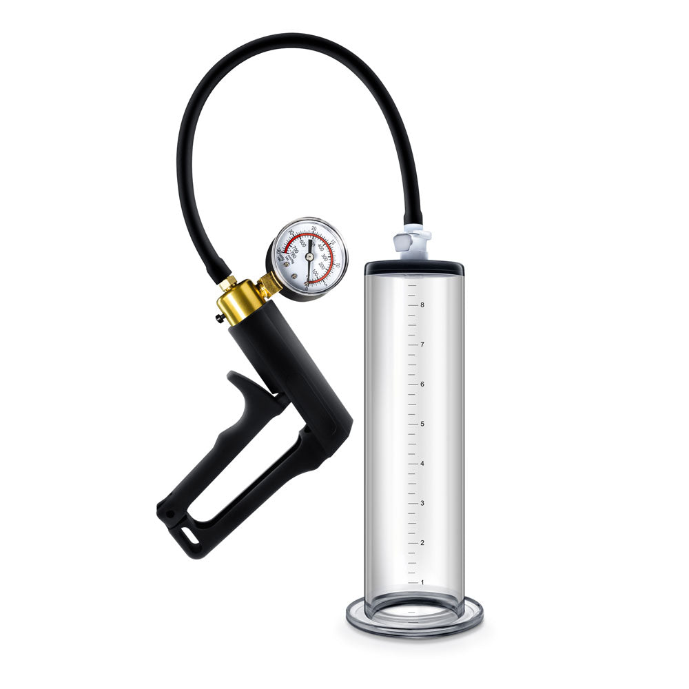 Performance - Vx7 Vacuum Penis Pump With Brass Trigger & Pressure Gauge - Clear BL-06401