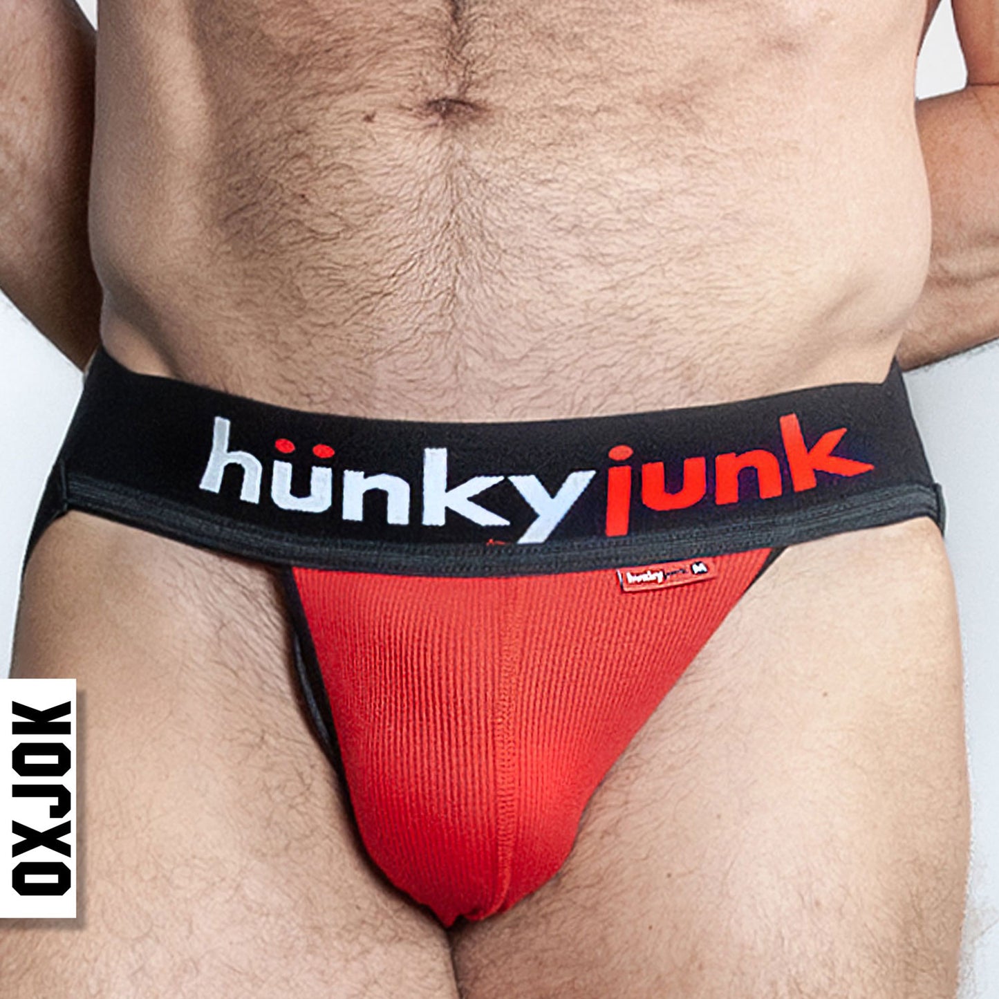 Hunker Comfy-Pouch Slider-Strap Jock Red Hot Medium OX-JOK-1001-RED-M