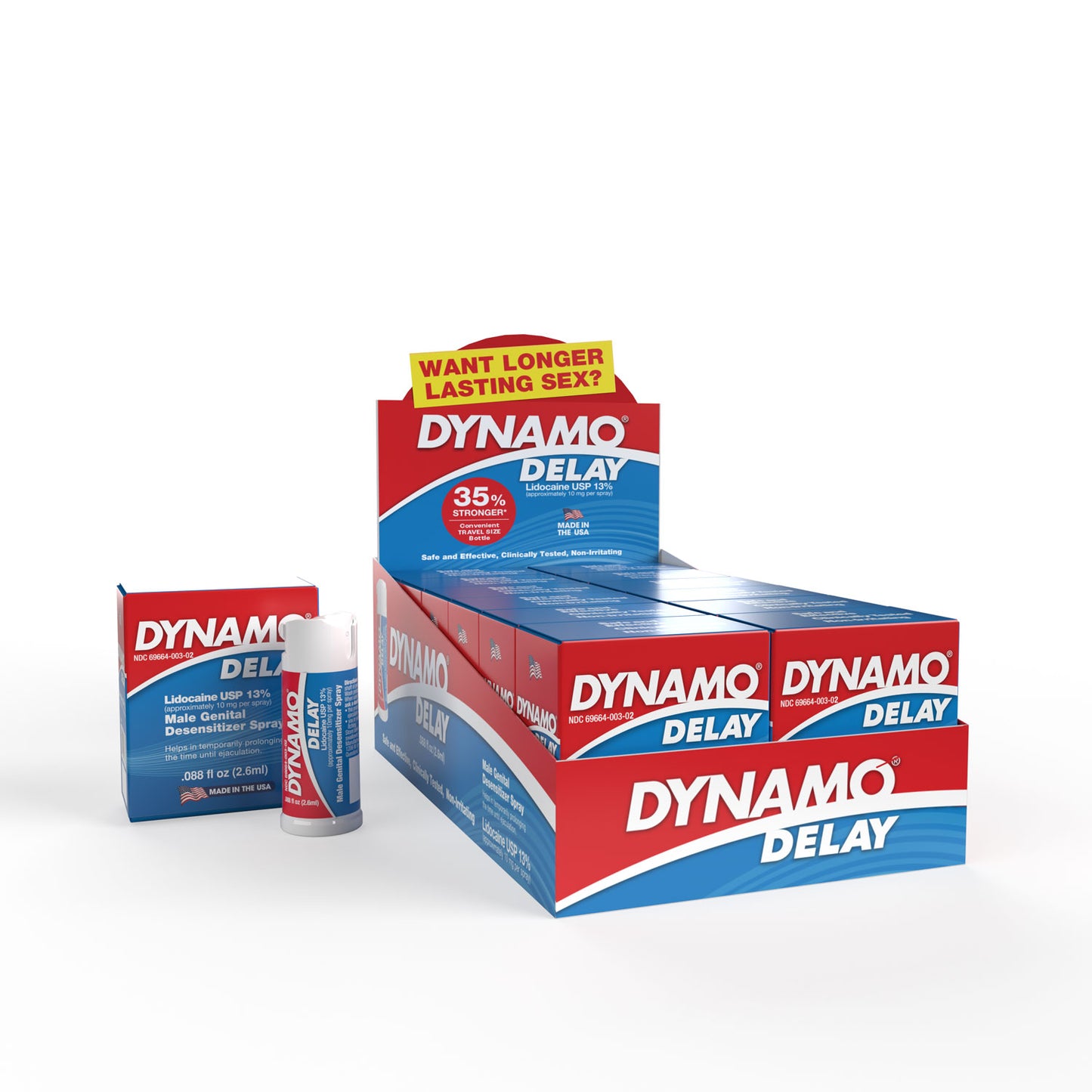 Dynamo Delay to Go in Pop Box .088 Fl Oz - 12 Ct Box - Display SO-DDRS12