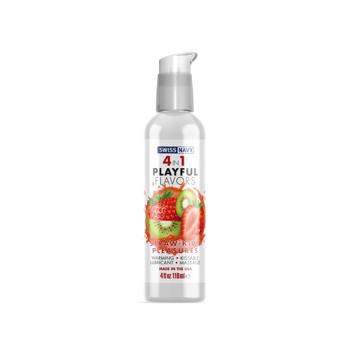 Swiss Navy 4-in-1 Playful Flavors - Strawberry Kiwi Pleasures - 4 Fl. Oz. MD-SN4N1FSKP4