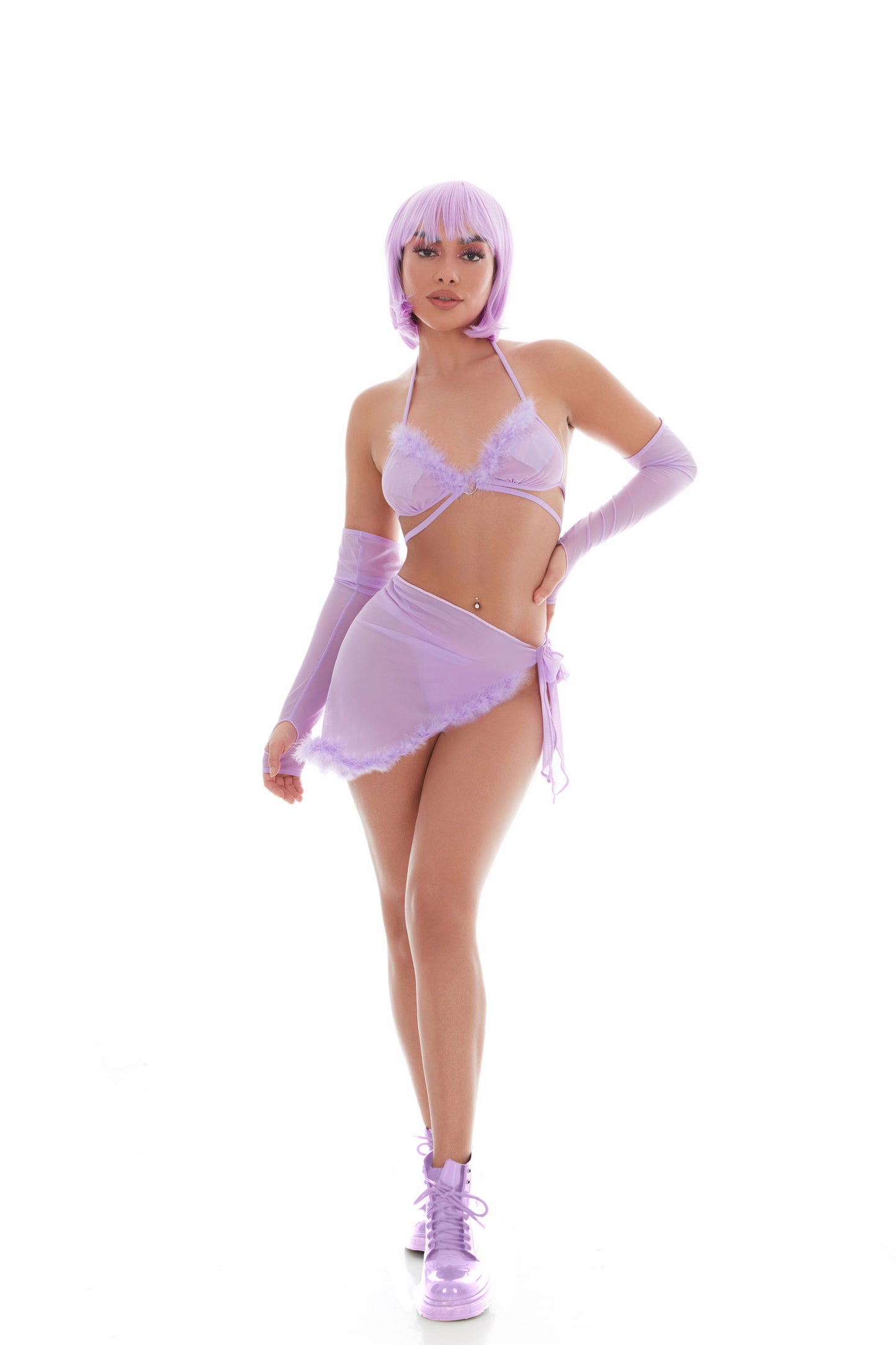 Feeling Fuzzy 5pc Set - Medium/large - Lilac KH-65007LILACML
