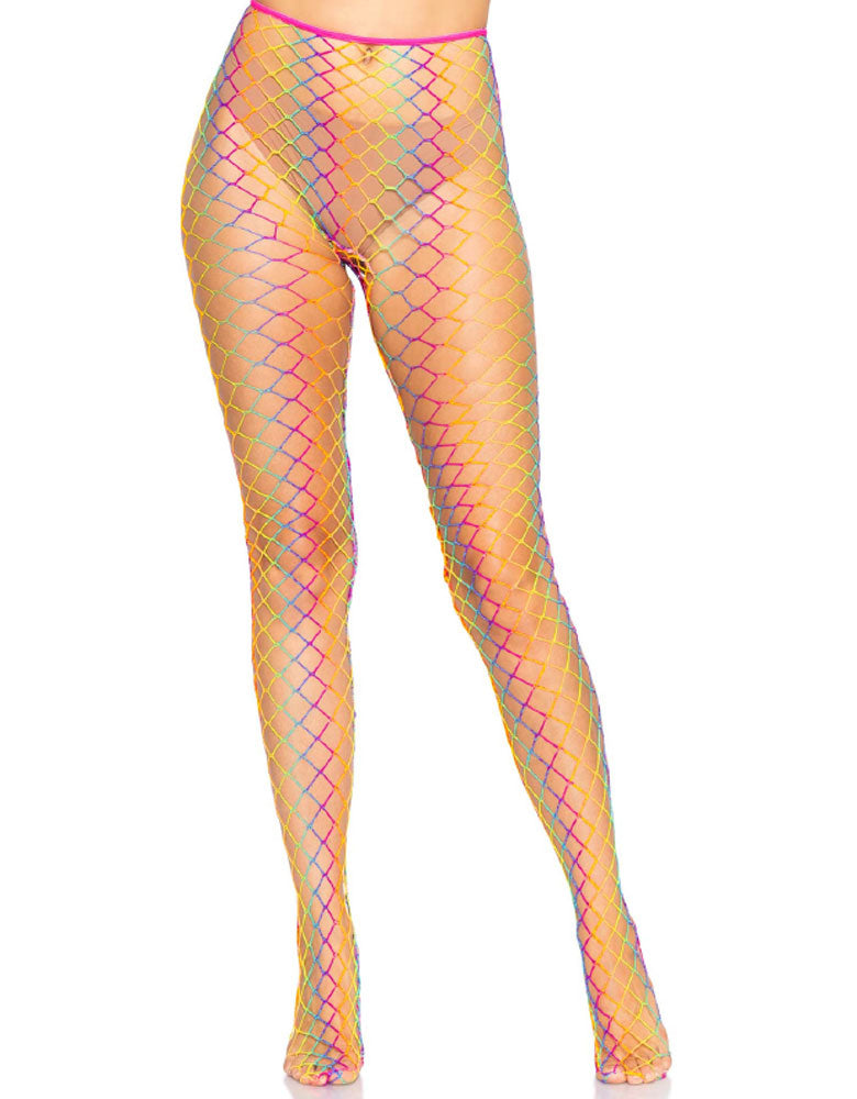 Ombre Rainbow Woven Net Tights - One Size - Rainbow LA-9235RBWOS