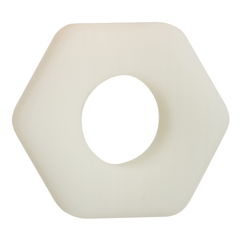 Alpha Glow-in-the-Dark Liquid Silicone Prolong Sexagon Ring - White SE1491732