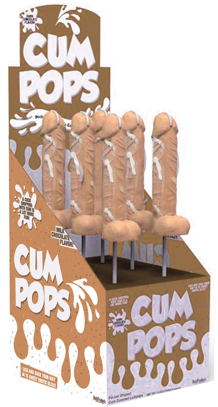 Cum Cock Pops - Milk Chocolate - 6 Piece P.O.P. Display HTP3233-D