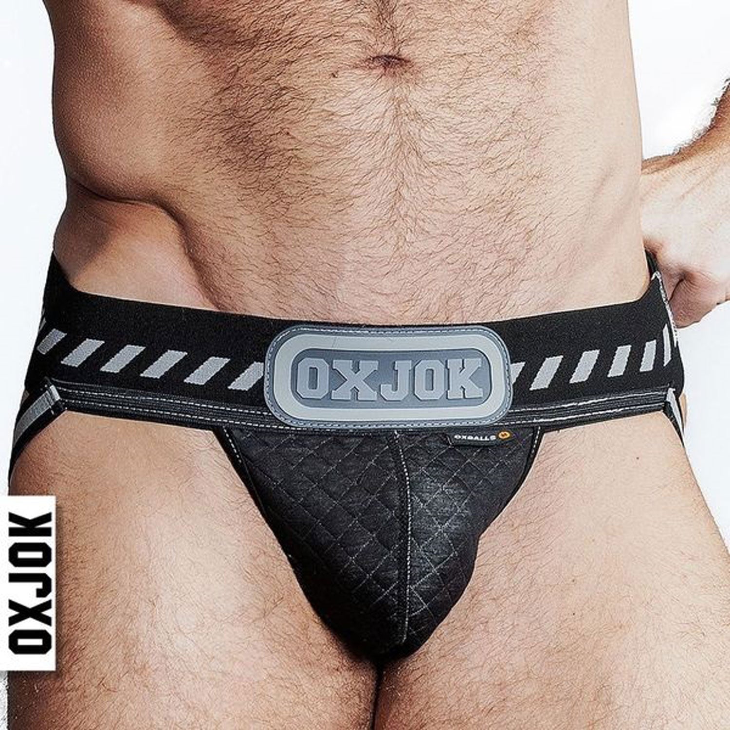 Packer Industrial Quilted Cargo Strapjock Black  Puff Medium OX-JOK-1005-BLK-L