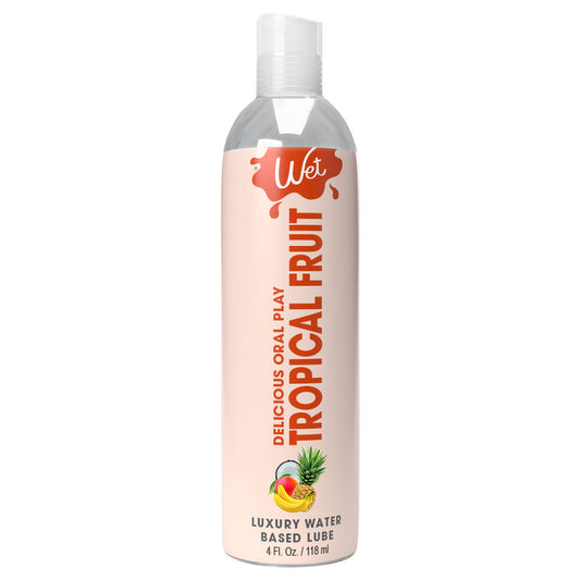 Wet Delicious Oral Play - Tropical Fruit -  Waterbased Flavored Lubricant 4 Oz WT21517