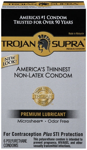 Trojan Supra Bareskin Non-Latex - 6 Pack TJ90242