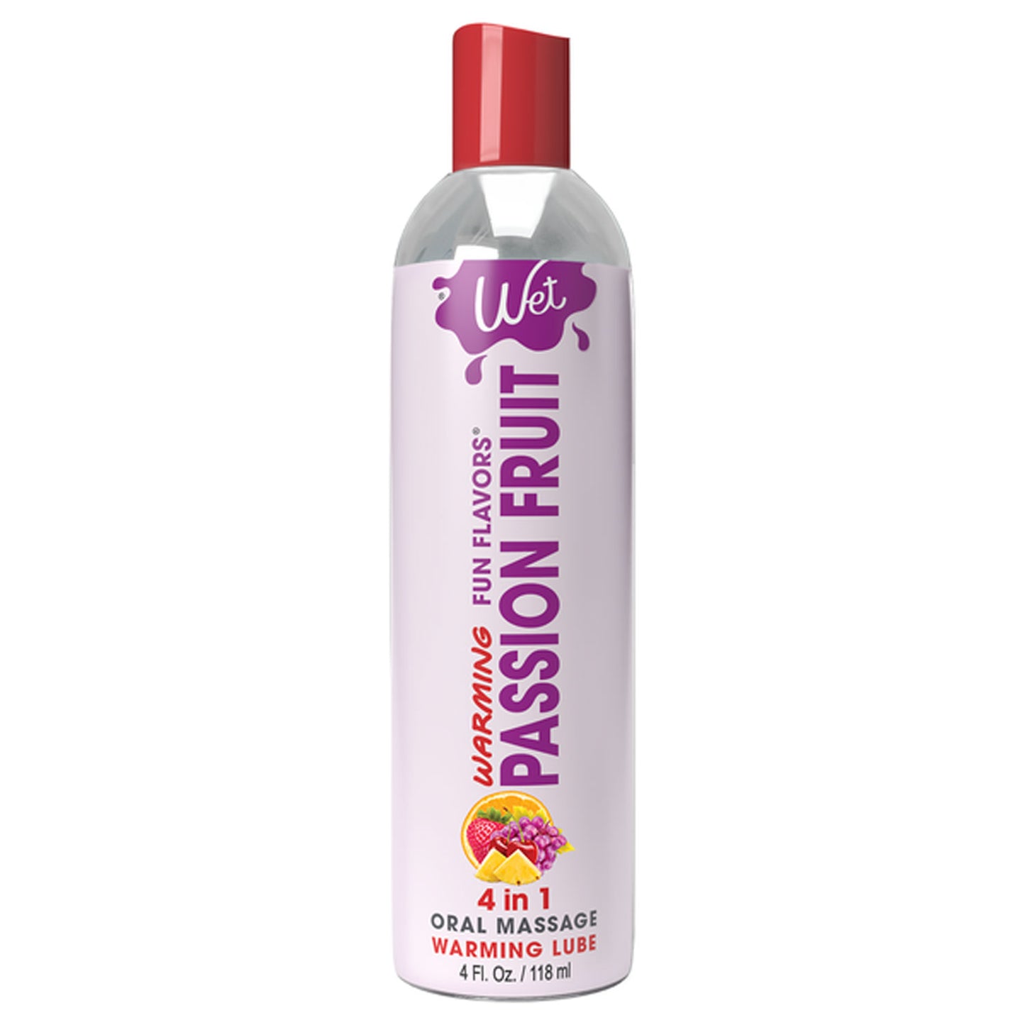 Wet Warming Fun Flavors -  Passion Fruit - 4 in 1 Lubricant 4 Oz WT20418