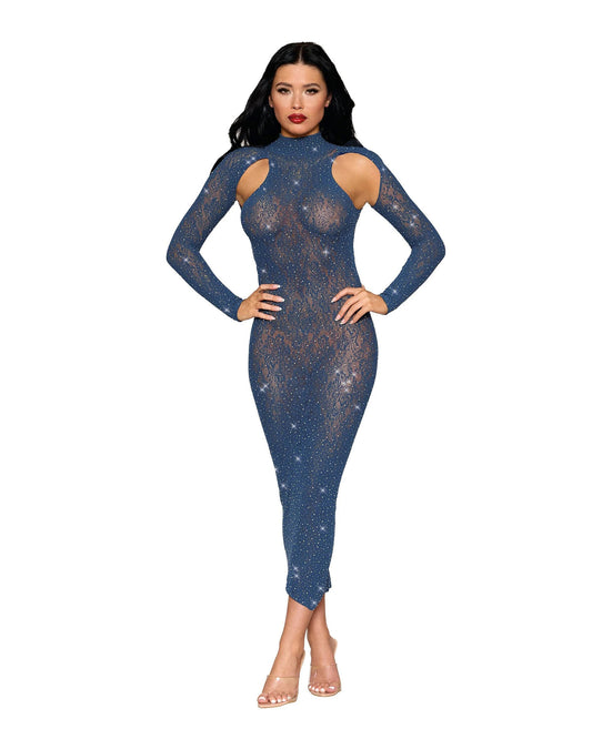 Bodystocking Gown Dmnd - One Size - Navy DG-0512TWLGTOS