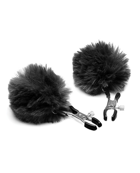 Pom Pom Nipple Clamps - Black CH-AG866-BLK