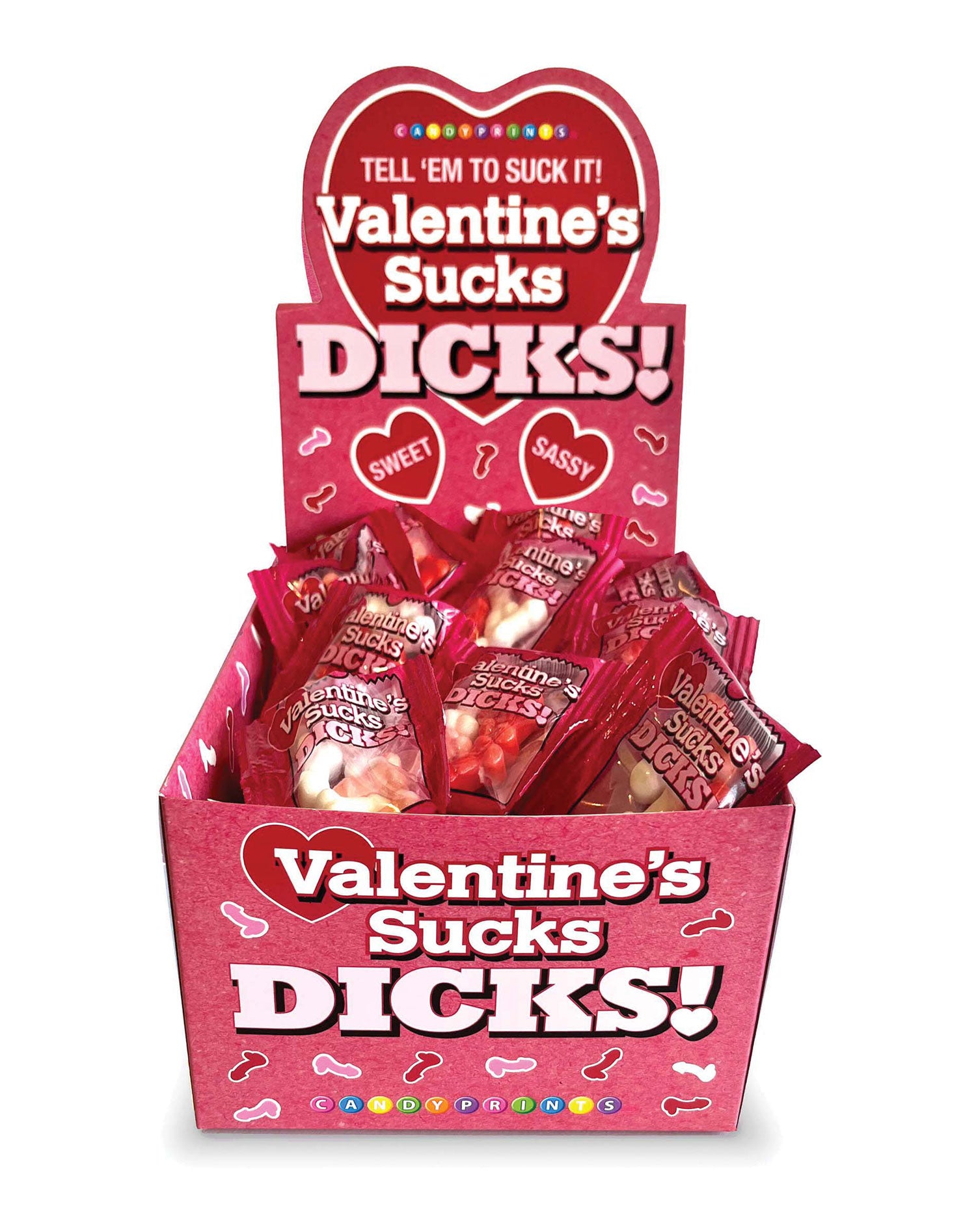 Valentines Sucks Dicks Candy- Display of 100 Ct. LG-CP1196