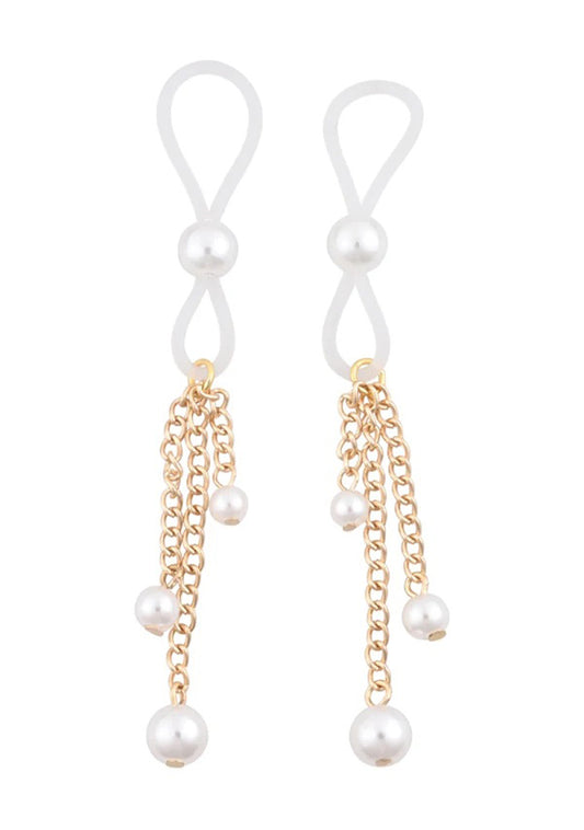 Pearl Nipple Ties - Gold/white SS09858