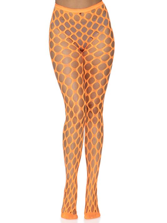 Jumbo Pothole Net Tights - Neon Orange - One Size LA-9331NORG